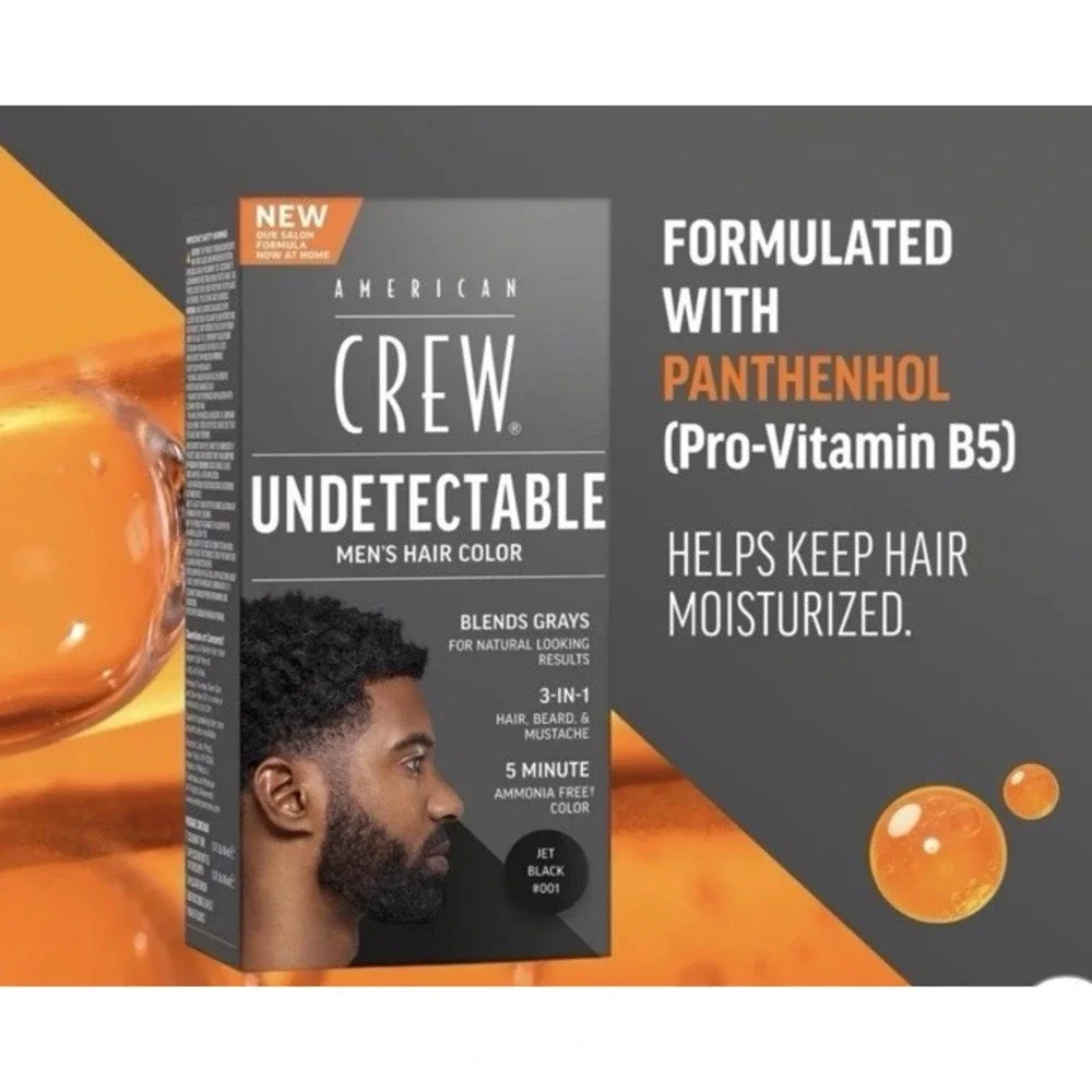 American Crew Undetectable Hair Color Cream Jet Black #001 Ammonia-Free 1.3oz